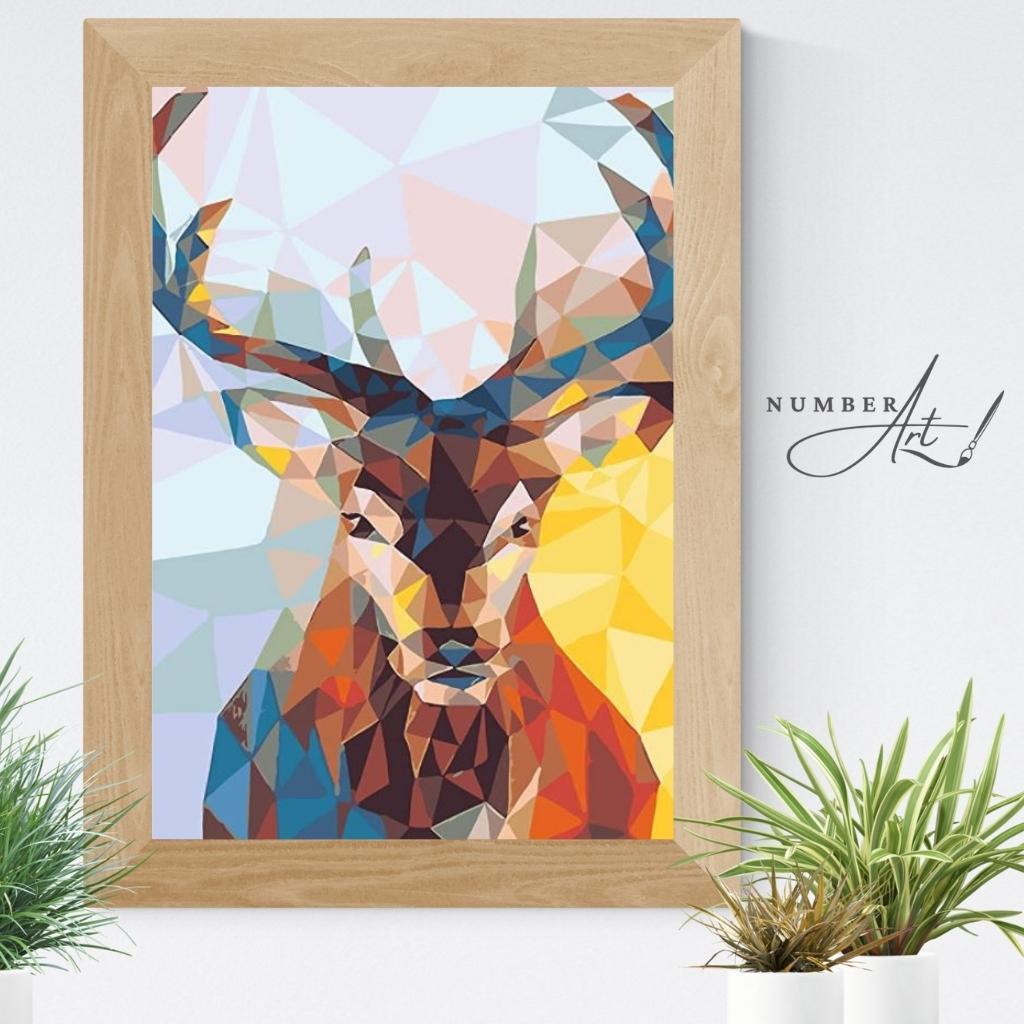 Abstract Male Stag Paint By Numbers