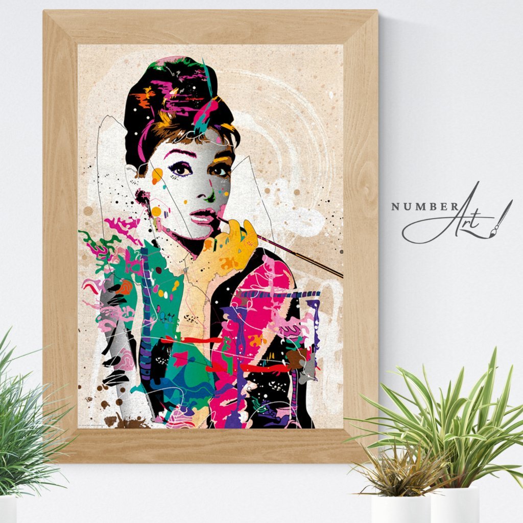 Audrey Hepburn Abstract Paint by Numbers Kit - Number Art