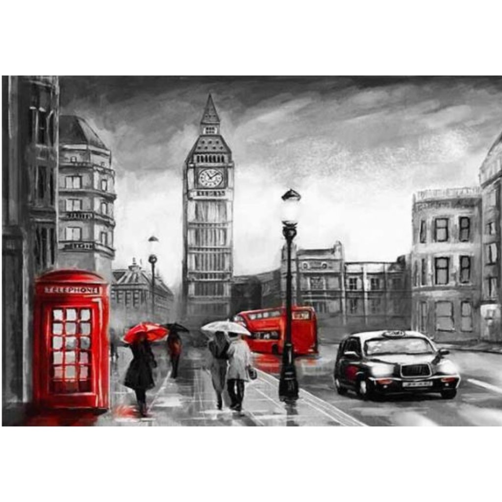 Black & White Big Ben London Paint By Numbers - Number Art