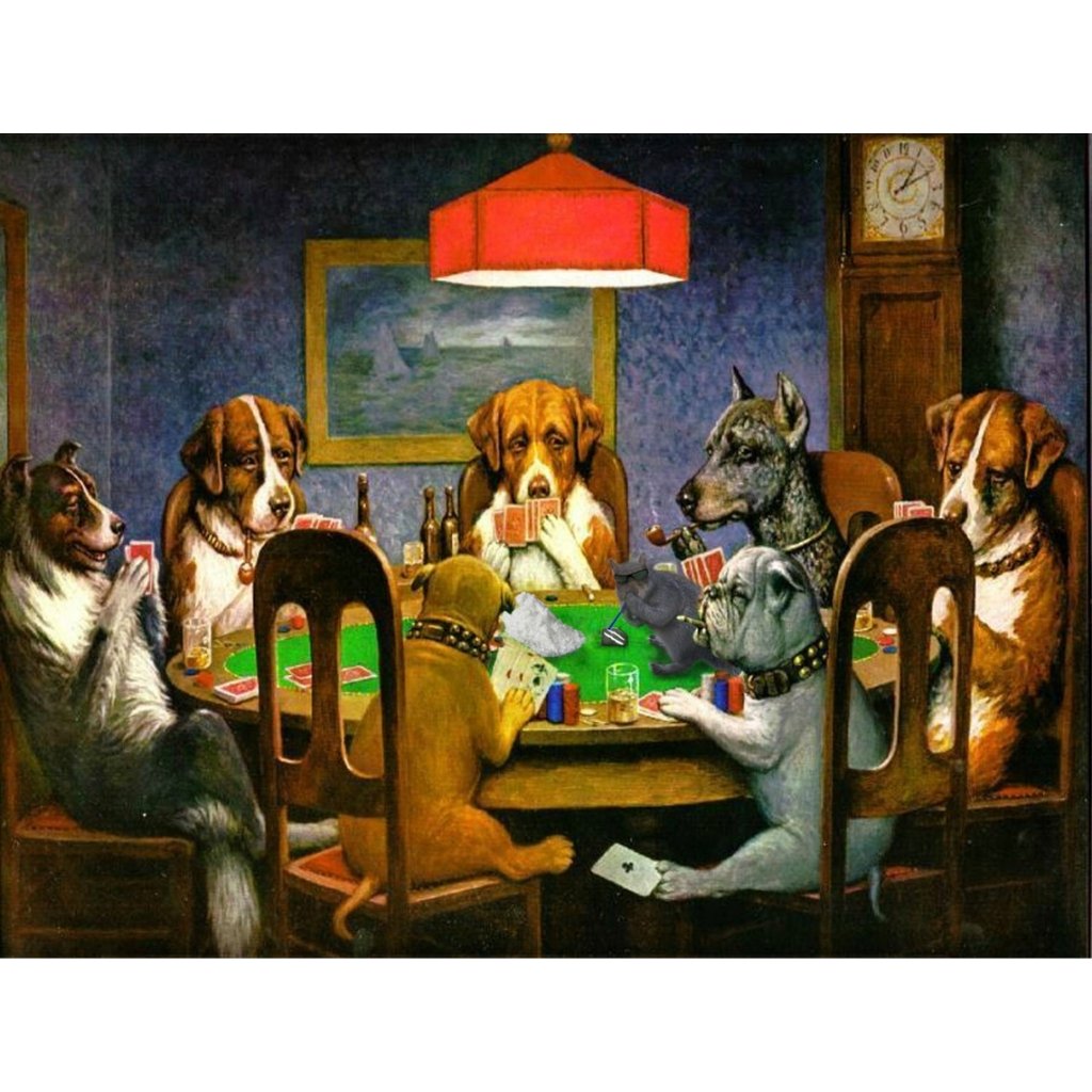 Dogs Playing Poker Paint By Numbers - Number Art