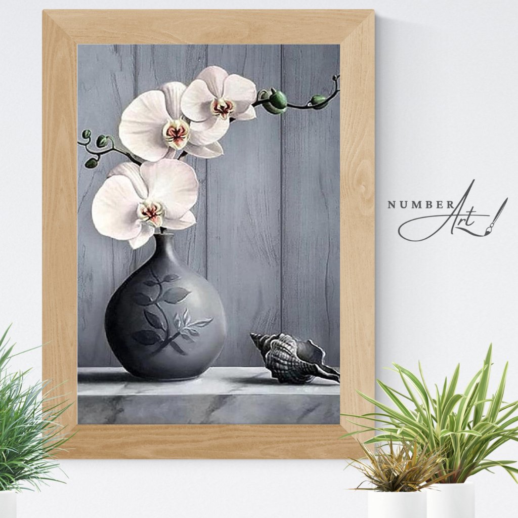 Elegant Orchid Still Life Paint by Numbers Kit - Number Art