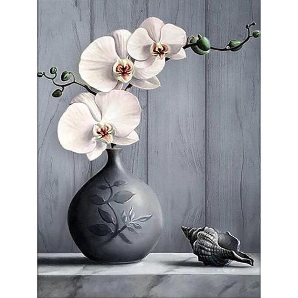 Elegant Orchid Still Life Paint by Numbers Kit - Number Art