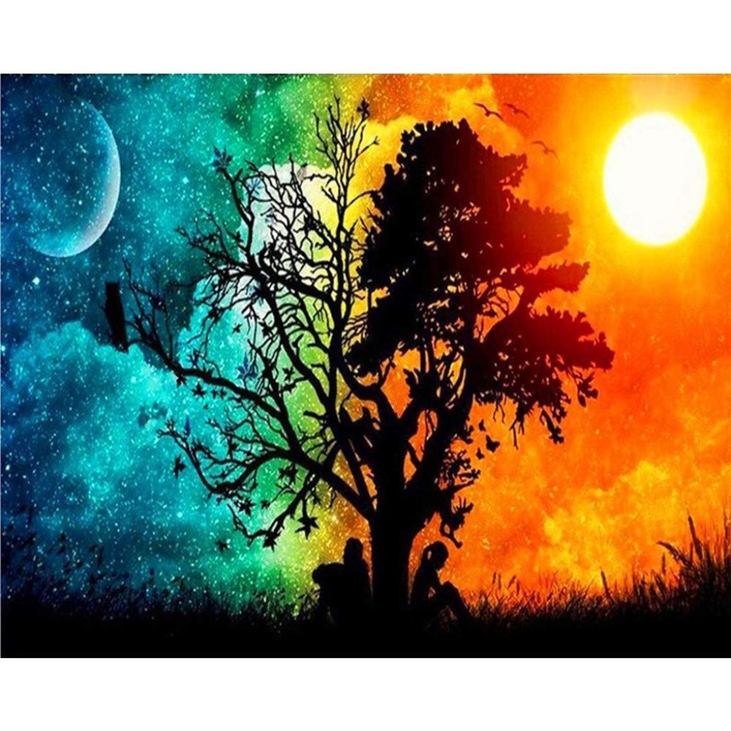 Moon Tree Sun Paint By Numbers - Number Art