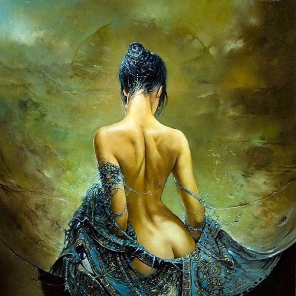 Mysterious Beautiful Woman's Back Paint by Numbers Kit - Number Art