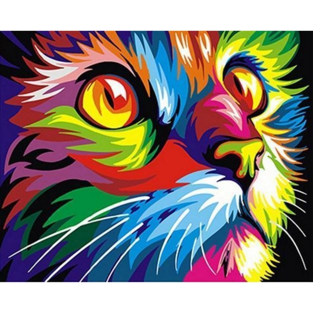 Pop Art Cat Paint By Numbers - Number Art