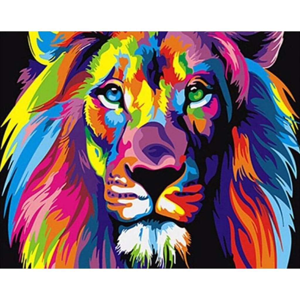 Pop Art Lion Paint By Numbers - Number Art