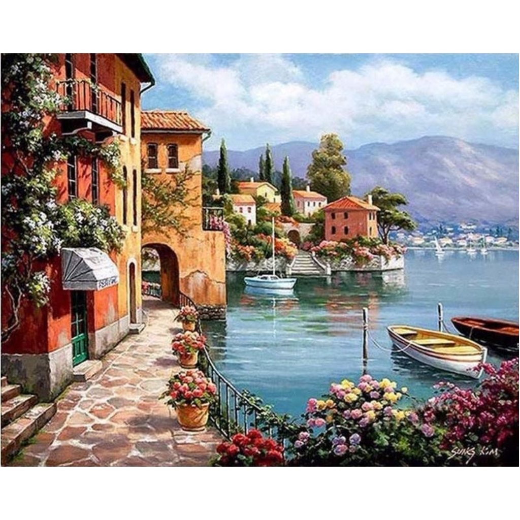 Seaside Villa In Italy Paint By Numbers - Number Art