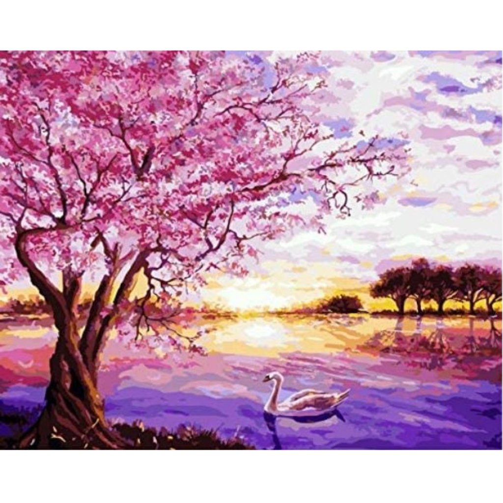 Spring Time By The Lake Paint By Numbers - Number Art