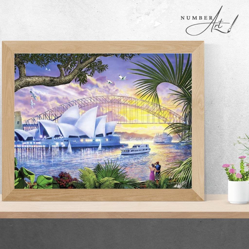 Sydney Harbour Sunset Paint by Numbers Kit - Number Art