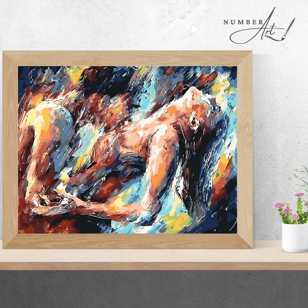 Vibrant Sexual Embrace Paint by Numbers Kit - Number Art